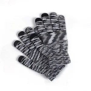 Guantes térmicos de punto táctiles para hombre y mujer en diseño de gris mezcla