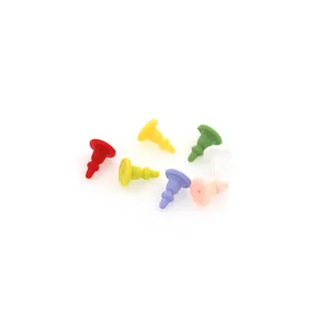 Colorful silicone earring backs replacements set with cone and round base design