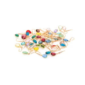 Orecchini a Goccia d'Acqua in Rame Placcato Oro 18K Con Zirconia Micro Intarsiata e Accento di Perle per Donna Gioielli