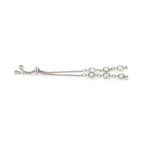 Detailed macro of 18K gold plated silver charms with pale green round crystals