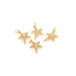 Pendentifs étoiles plaqués or 18 carats avec oxydes de zirconium pour bijoux