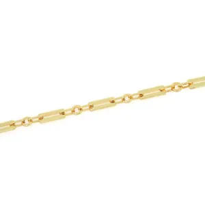 18K Gold Plated Copper Rectangular Round Link DIY Necklace Bracelet Jewelry Making Accessories Semi Finished Chain