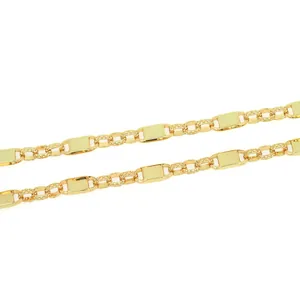Chaîne à fermoir plat plaqué or 18K pour colliers et bracelets DIY et accessoires