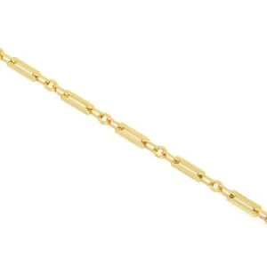 Polished 18K gold-plated rectangle and circle link chain for DIY jewelry making