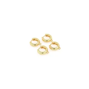Lot de quatre boucles d'oreilles dorées 18 carats avec boucles pour bijoux DIY