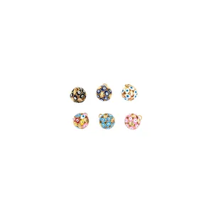 Pendentif Boule Mauvais Œil en Cuivre Plaqué Or 18K Breloque Ronde Ajourée Pour Fabrication de Bijoux DIY Collier Bracelet Accessoire