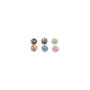 Lot de six pendentifs œil maléfique plaqués or 18 carats en plusieurs couleurs pour bijoux