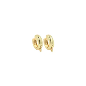 Boucles d'Oreilles Huggie en Cuivre Plaqué Or Avec Boucle DIY Rétro Français Minimaliste Accessoire Bijoux pour Femme