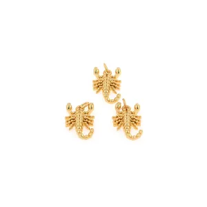 Drei 18K vergoldete Skorpion-Anhänger für DIY Hip Hop Halsketten und Schmuck