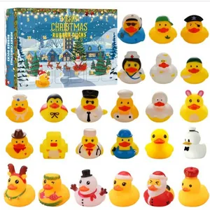 Christmas rubber duck advent calendar set with 24 surprise holiday duck toy figures
