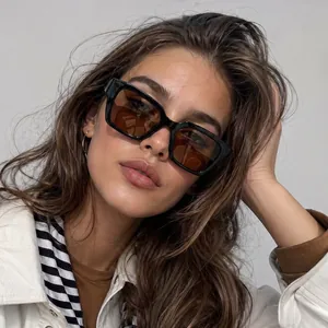 Retro Square Oversized Sunglasses For Women Men Fashion UV Protection PC Frame AC Lens Street Hip Hop Style Eyewear