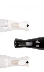 Detail view of white and black 200ml continuous fine mist spray bottle nozzles