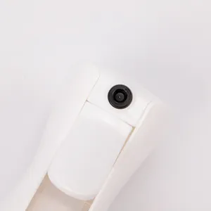 Close-up of a white 200ml continuous spray bottle nozzle with black discharge port