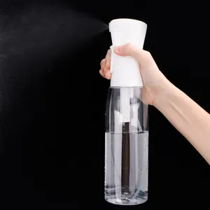 Professional 200ml clear continuous fine mist spray bottle for hair styling and cleaning