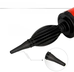 Macro shot of plastic balloon pump nozzle with non-slip threads and tapered tip