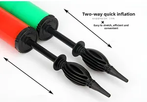 Close-up of dual-action manual balloon pump with nozzle detail for quick inflation
