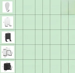 Detailed specification table for various stainless steel adhesive wall hooks