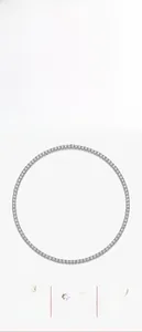 Detailansicht der S925 Sterling Silber Moissanit Tennis Halskette mit runder Fassung