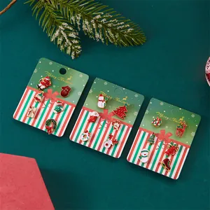 Christmas Enamel Brooch Santa Claus Snowman Reindeer Christmas Tree Socks Wreath Alloy Drip Oil Lapel Pins For Women Kids