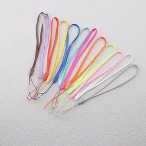 Nylon Braided Phone Lanyards Wrist Strap Anti-Lost Cord For Cameras USB Keys ID Badges Colorful Short Plastic Buckle
