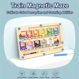 Wooden Magnetic Color Number Maze Montessori Learning Board Toddlers Fine Motor Skills Counting Acrylic Classification