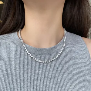 Élégant collier tennis en argent 925 de 4mm orné de zircons cubiques scintillants