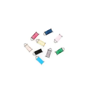 Ciondolo Rettangolare in Rame Placcato Oro 18K con Zirconia Colorata Semplice Pietra Preziosa per Collana Accessori Gioielli DIY Solo Ciondolo Senza Catena