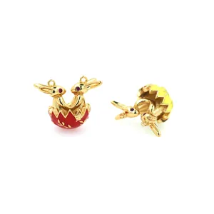 18K vergulde vogel hanger met zirkonia en kleurrijk emaille voor sieraden maken