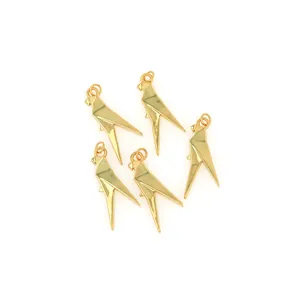 Set mit fünf 18 Karat vergoldeten Origami-Papageien-Anhängern für DIY-Schmuck