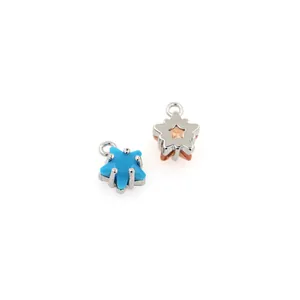 Star-shaped 18K gold plated pendants with micro-pave zircons for DIY jewelry making