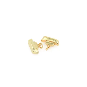 18K vergulde punk boot hanger met B-logo voor het maken van DIY-sieraden