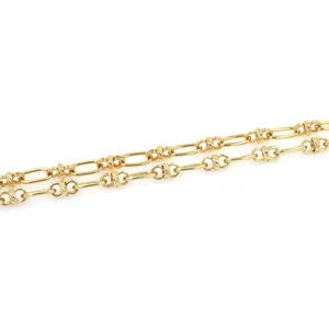 18K vergoldete ovale Gliederkette für DIY Halsketten und Armbänder Schmuckherstellung