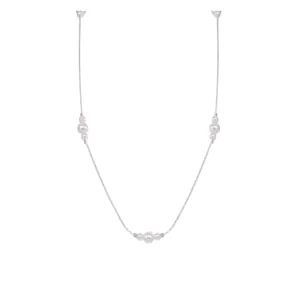 Collier minimaliste en argent S925 avec trois ensembles de perles blanches élégantes