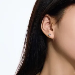 Élégantes boucles d'oreilles en argent 925 avec un oxyde de zirconium étincelant