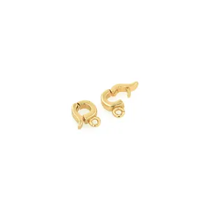 Χάλκινα κουμπώματα καβούρι 18K χρυσού για DIY κοσμήματα με δύο κρίκους ελατηρίου