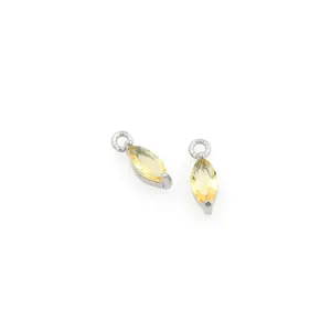 Dettaglio del ciondolo a marquise in zircone giallo placcato oro 18K per gioielli fai-da-te