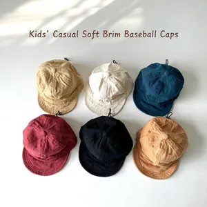 Kids Soft Brim Baseball Cap Cotton Blend Adjustable Sun Hat For Toddlers Spring Autumn Outdoor Daily Casual Sport Peak Cap