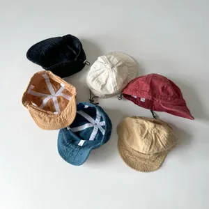 6-pack of children's corduroy baseball caps in multiple colors with adjustable drawstrings