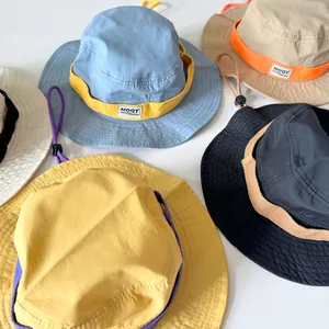 Kids quick-dry outdoor sun hats in multiple colors with adjustable chin straps