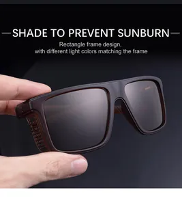 Detail of square polarized sunglasses with side shields and matte rectangle frame