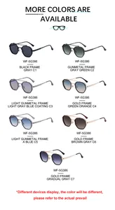 Multiple color options for retro polygon sunglasses with metal frames and colorful lenses