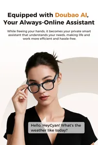 Detalle de gafas inteligentes con integración de IA Doubao y activación por voz