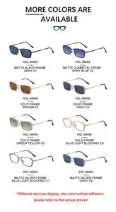 Multi-color selection of square metal sunglasses and anti-blue light glasses KSL-98494