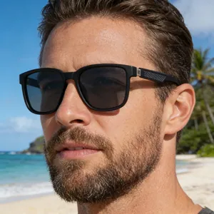 Gafas de Sol Polarizadas Cuadradas Modernas para Hombre Protección UV400 Lentes TAC Montura de PC Moda para Conducción Exterior