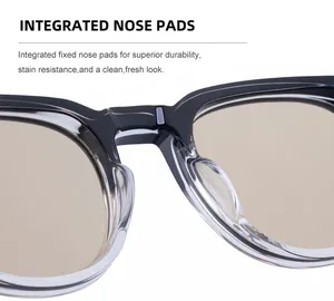 Macro view of integrated nose pads on square frames ensuring durability and stain resistance