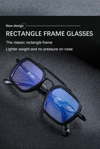 Detail view of double bridge square sunglasses featuring blue reflective lenses and model 18416