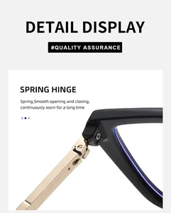 Close-up of durable golden spring hinge on black cat-eye glasses for smooth opening