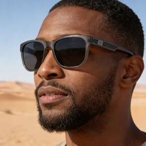 Lunettes de Soleil Polarisées Hommes Femmes Monture Carrée Verres TAC Protection UV400 Conduite Outdoor Rétro Mode Mats
