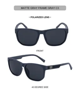 Détails des lunettes de soleil polarisantes gris mat avec décor métallique sur branche