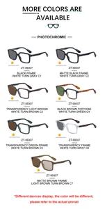 Display a matrice di occhiali da sole fotocromatici quadrati in sette varianti colore